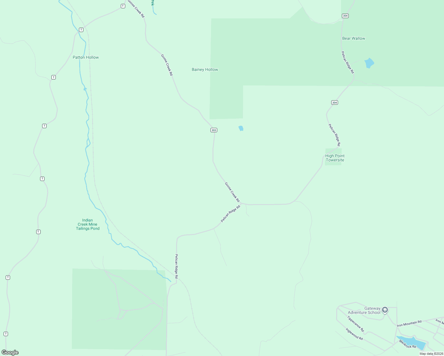 map of restaurants, bars, coffee shops, grocery stores, and more near Goose Creek Road in Potosi