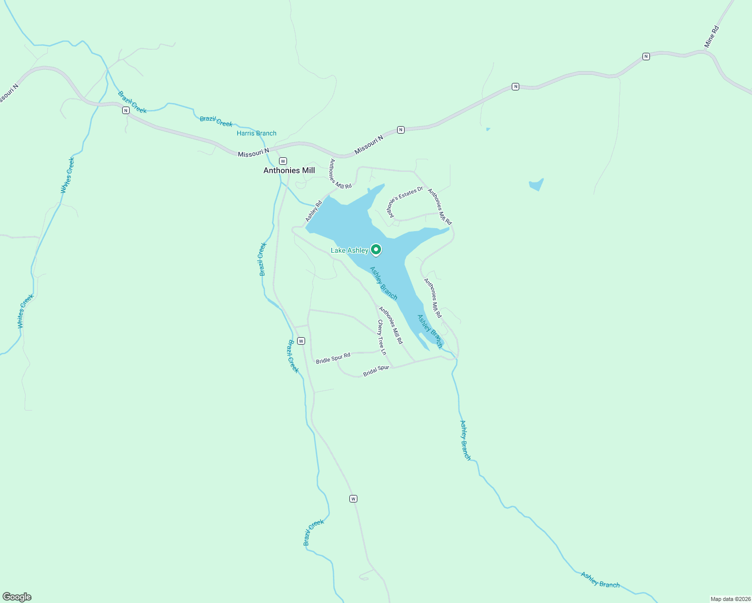 map of restaurants, bars, coffee shops, grocery stores, and more near 12346 Anthonies Mill Road in Bourbon