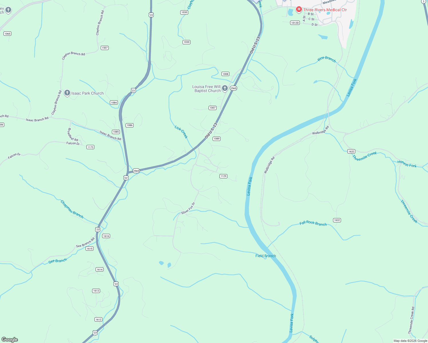 map of restaurants, bars, coffee shops, grocery stores, and more near 459 Cynthia Chapel Road in Louisa