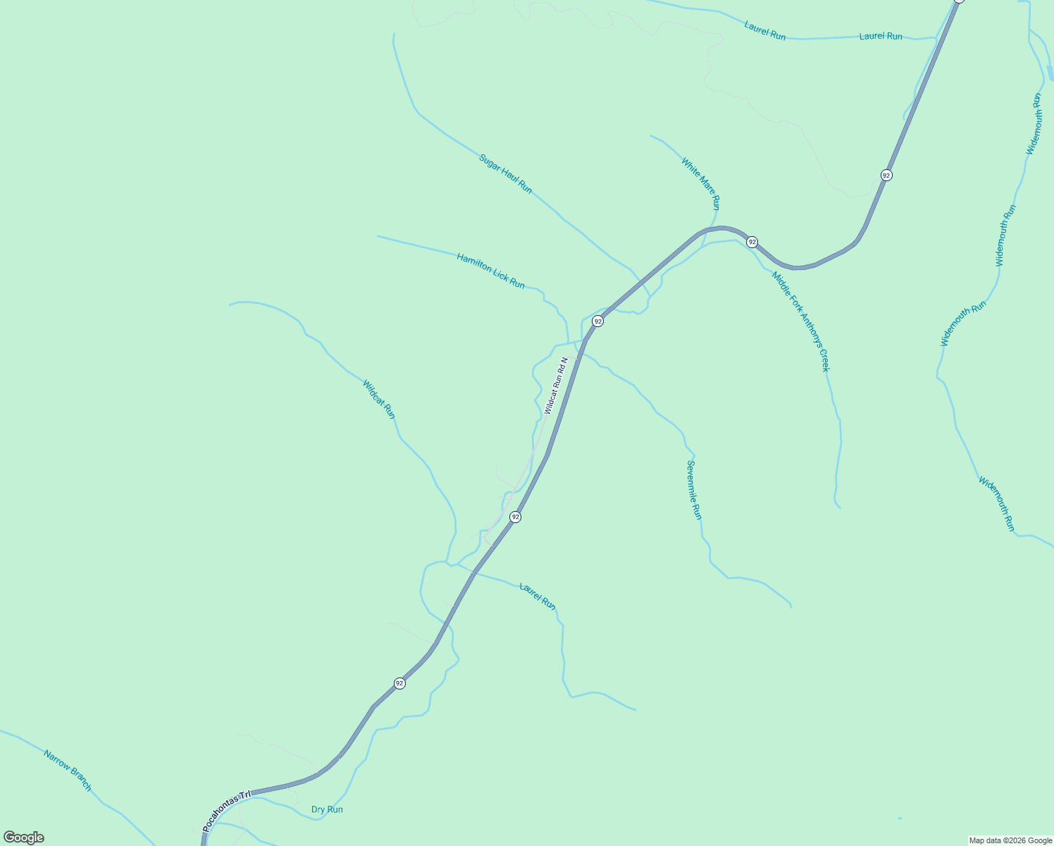 map of restaurants, bars, coffee shops, grocery stores, and more near 290 Wildcat Run Road South in Marlinton