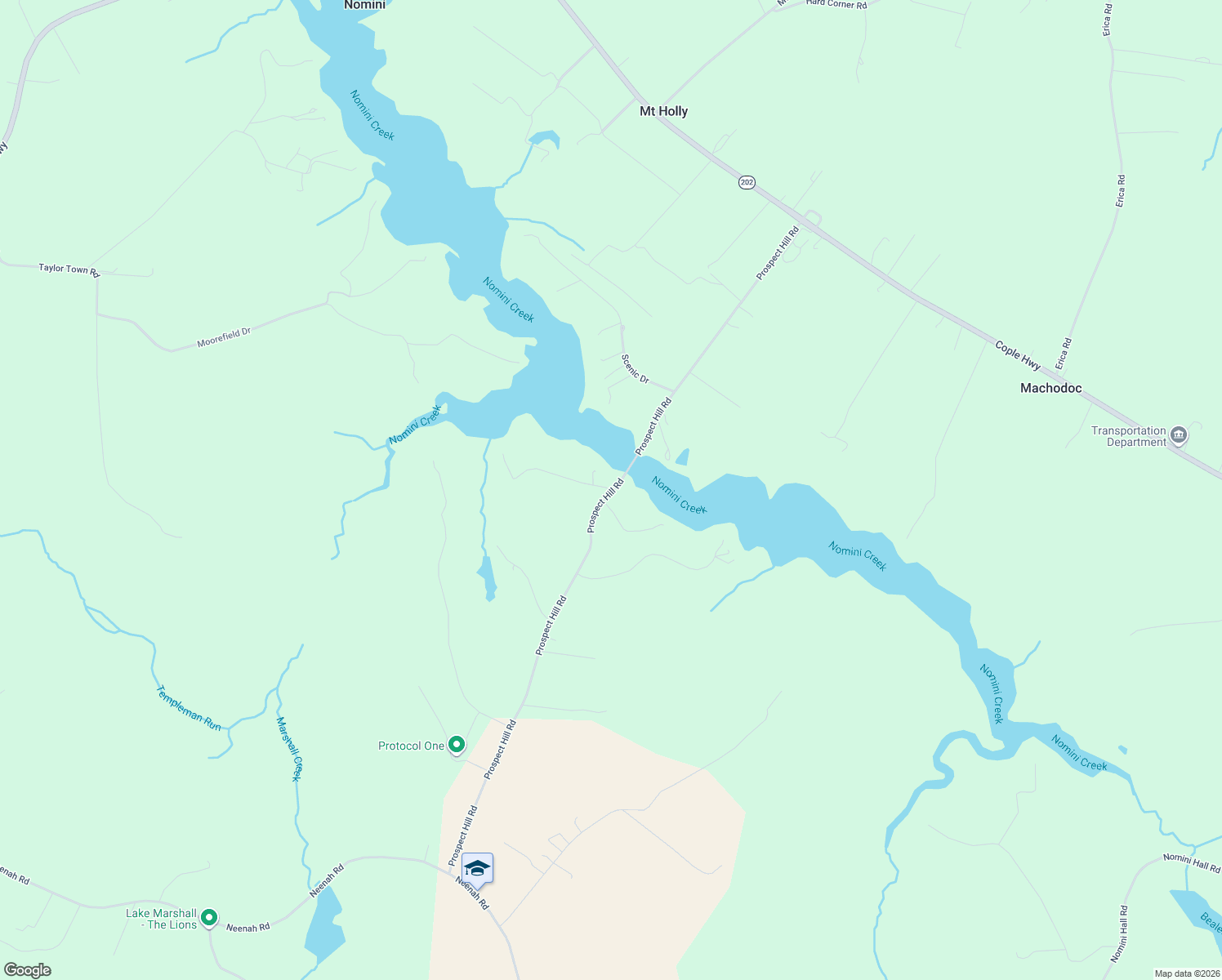 map of restaurants, bars, coffee shops, grocery stores, and more near 14 Old Prospect Landing in Montross