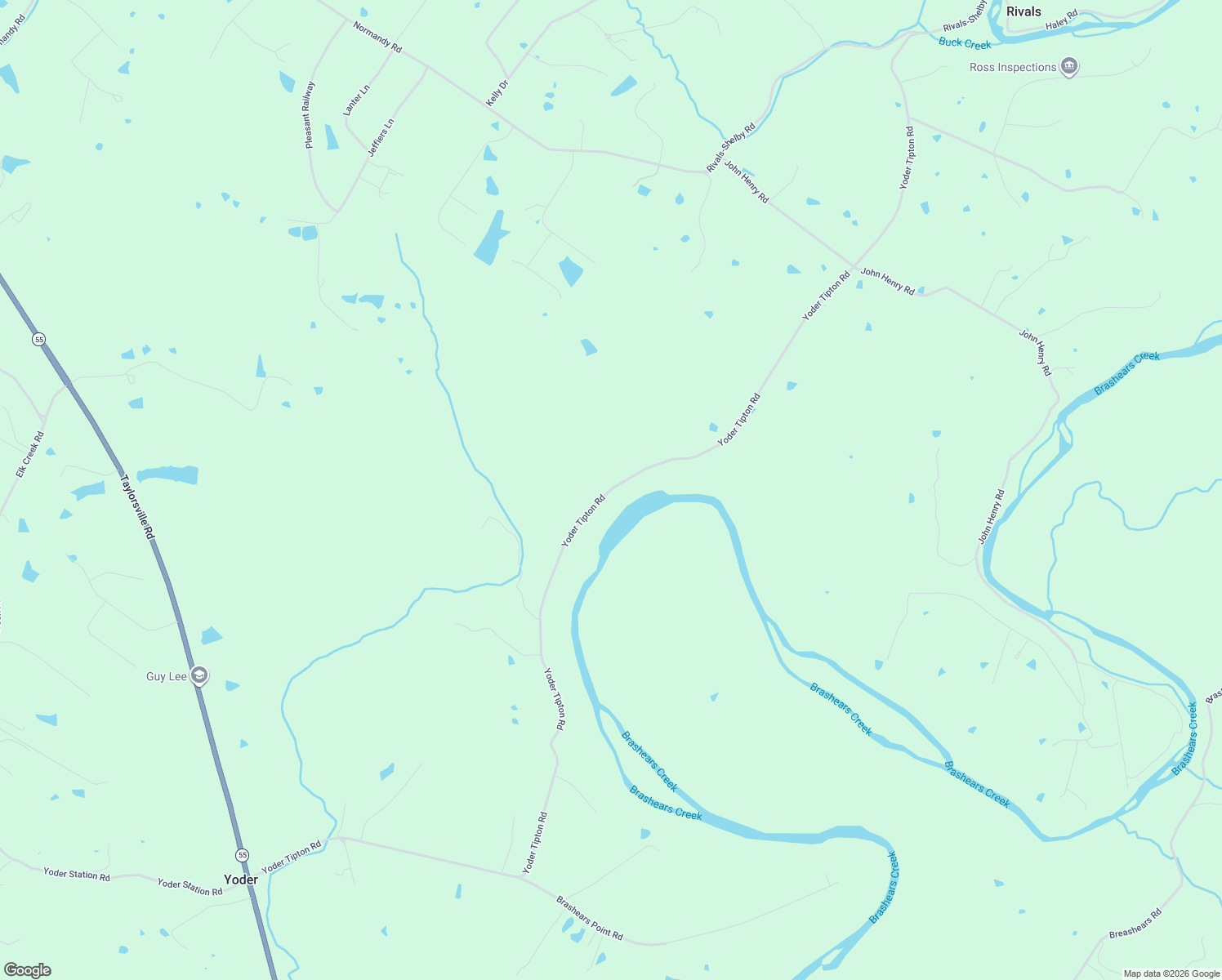 map of restaurants, bars, coffee shops, grocery stores, and more near 2145 Yoder Tipton Road in Taylorsville