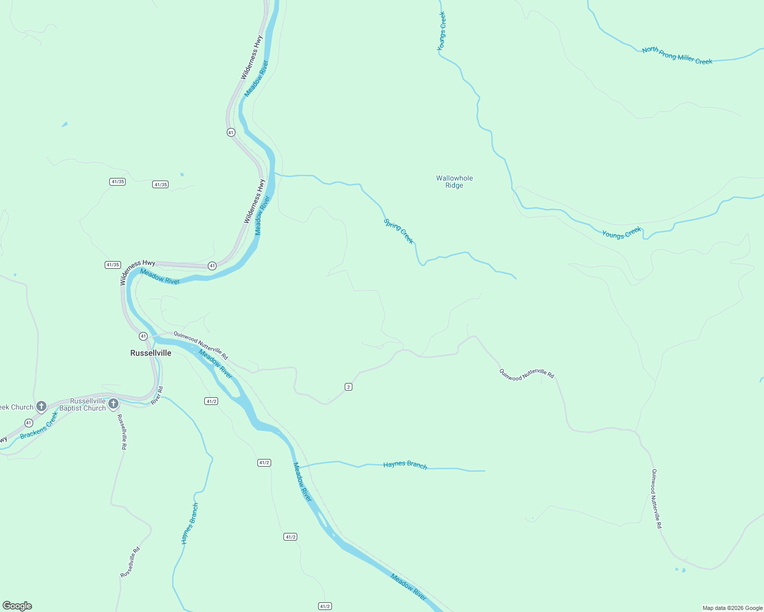 map of restaurants, bars, coffee shops, grocery stores, and more near Cemetery Hill Road in Greenbrier County