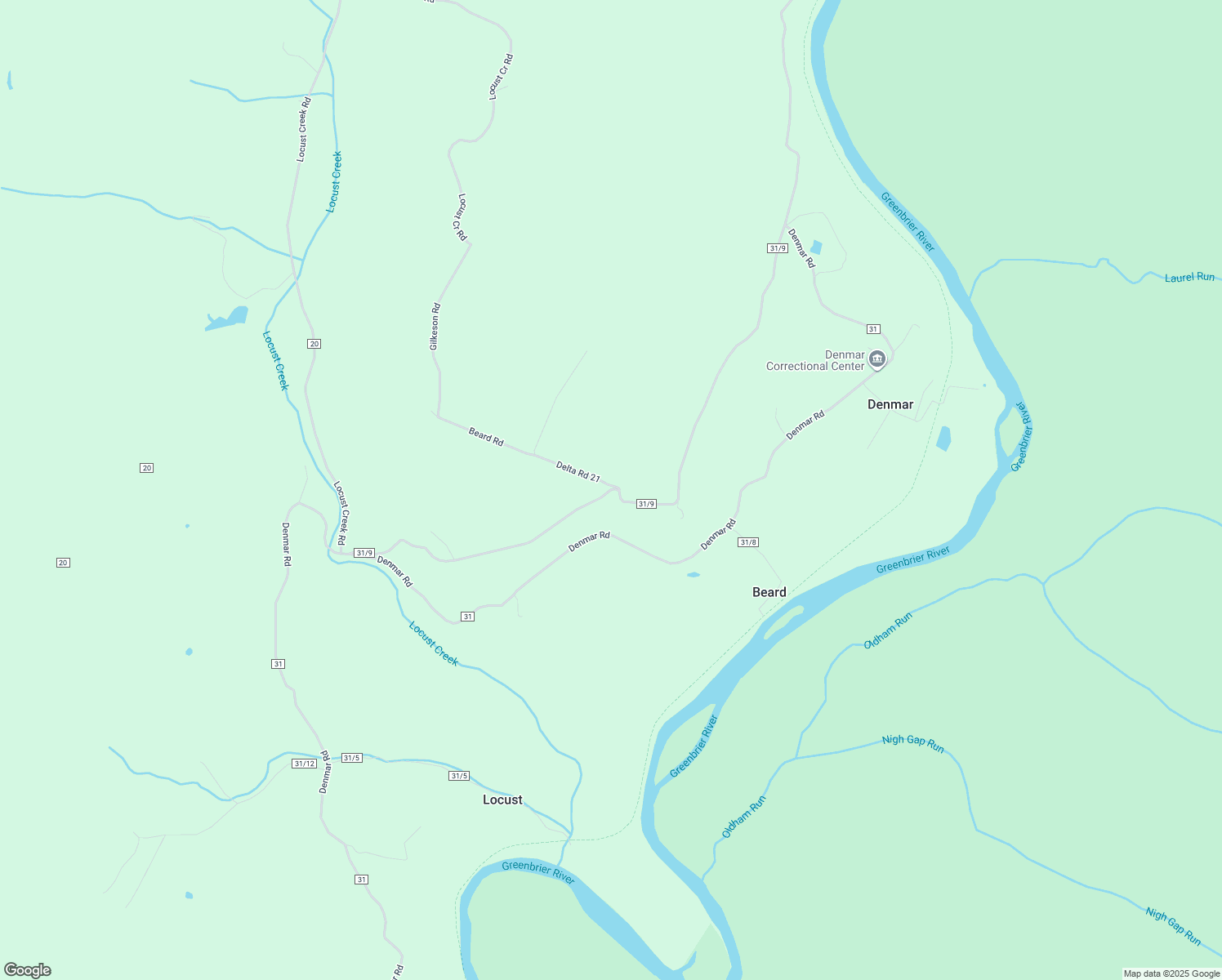 map of restaurants, bars, coffee shops, grocery stores, and more near Kyle Beard Road in Pocahontas County