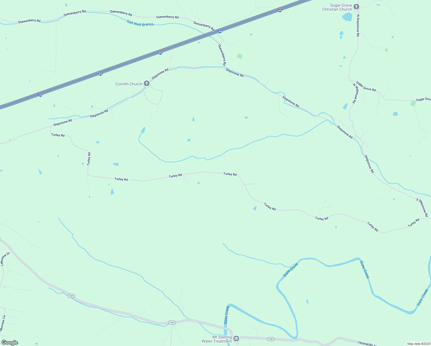 map of restaurants, bars, coffee shops, grocery stores, and more near 3908-4144 Turley Road in Mount Sterling