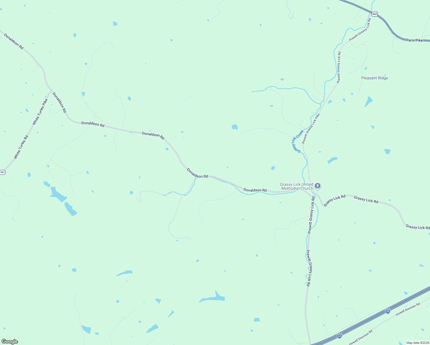 map of restaurants, bars, coffee shops, grocery stores, and more near 4983 Donaldson Road in Mount Sterling