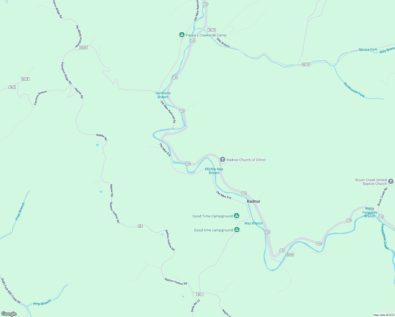 map of restaurants, bars, coffee shops, grocery stores, and more near 25314 West Virginia 152 in Genoa