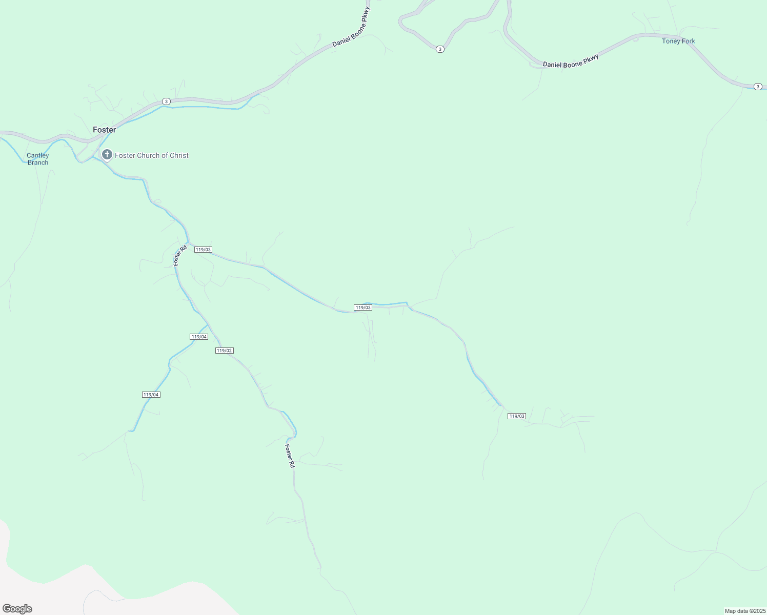 map of restaurants, bars, coffee shops, grocery stores, and more near Rock Creek Road in Foster