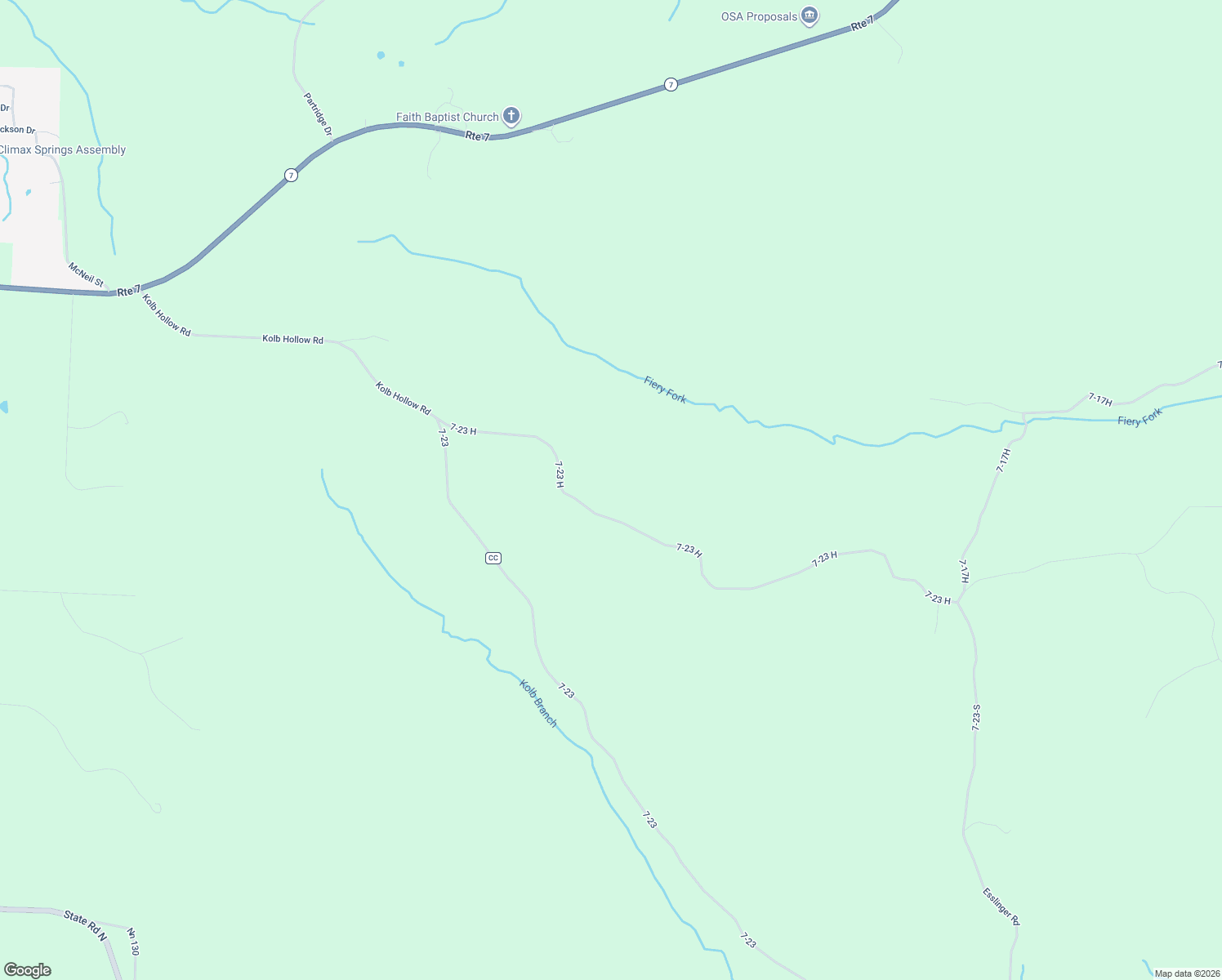 map of restaurants, bars, coffee shops, grocery stores, and more near 709 Foster Road in Climax Springs