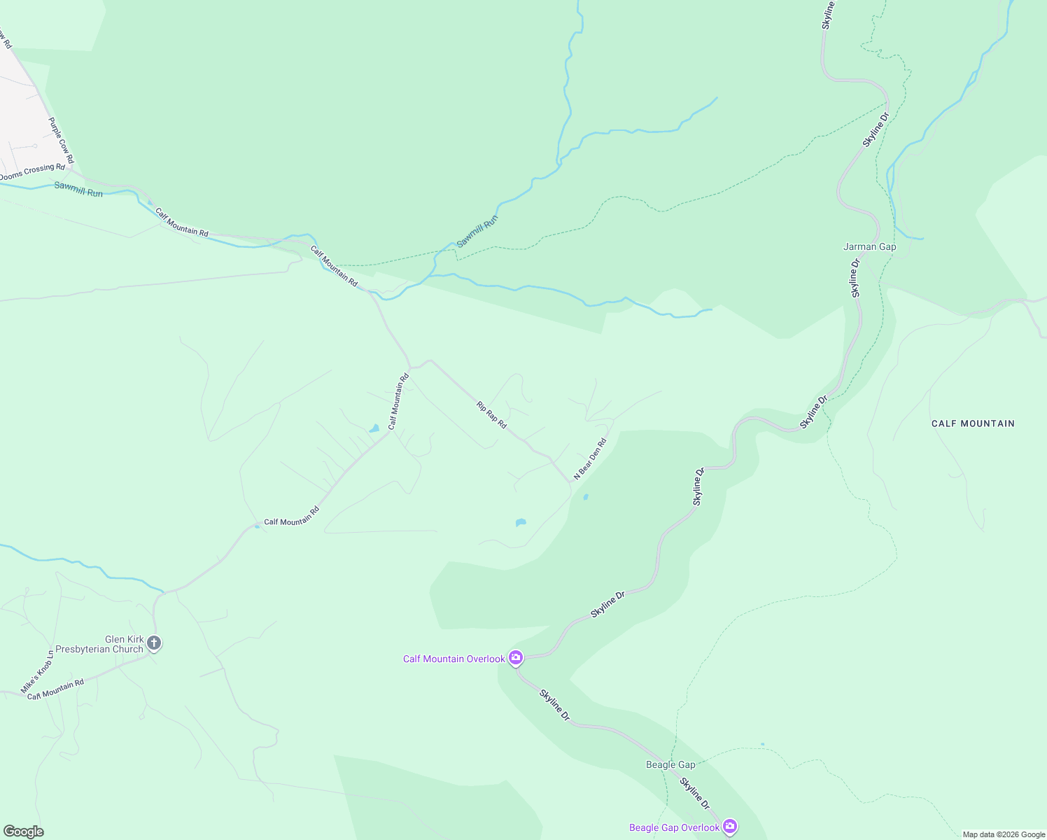 map of restaurants, bars, coffee shops, grocery stores, and more near 156 Rip Rap Road in Waynesboro