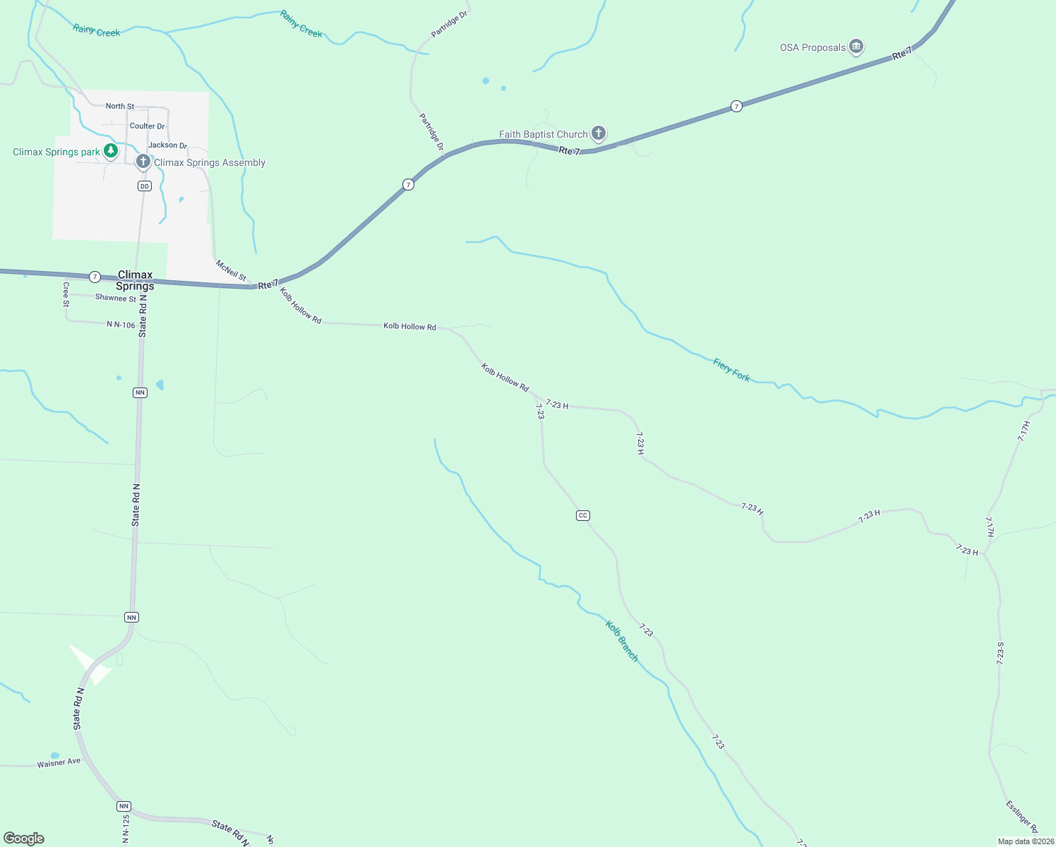 map of restaurants, bars, coffee shops, grocery stores, and more near 6009 Kolb Hollow Road in Climax Springs