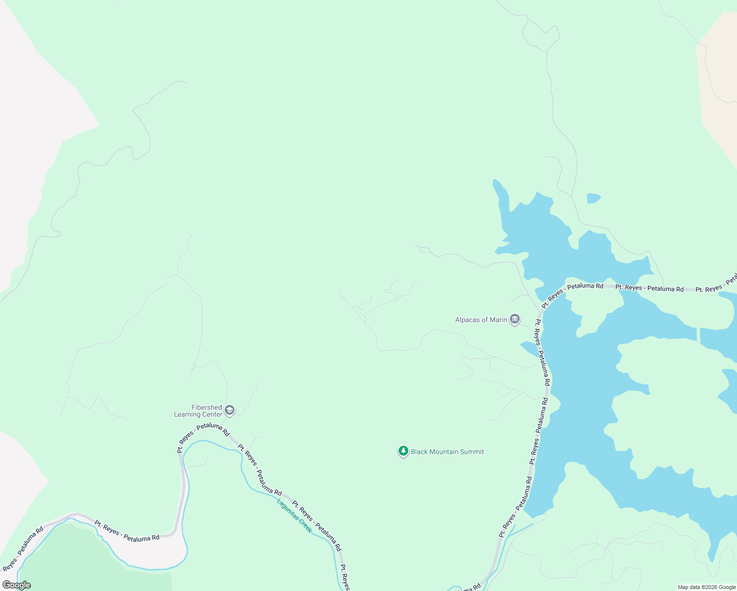 map of restaurants, bars, coffee shops, grocery stores, and more near 333 Willow Road in Point Reyes Station