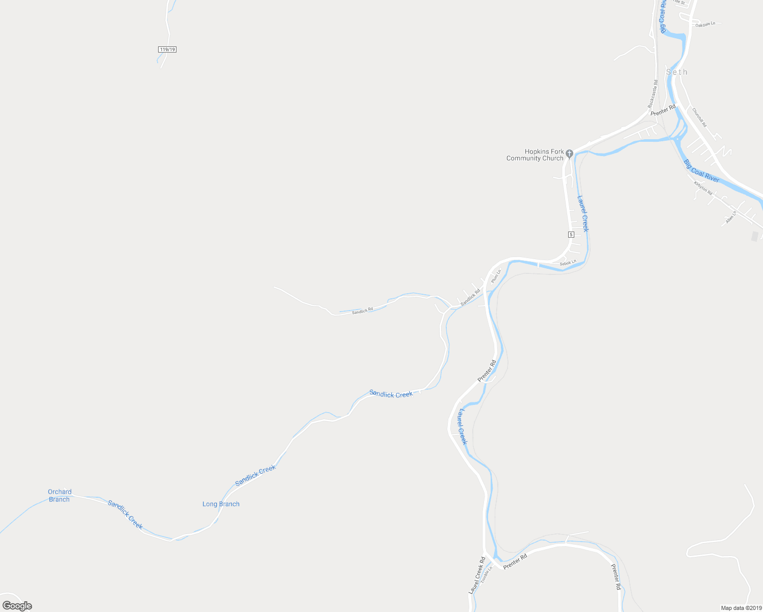 map of restaurants, bars, coffee shops, grocery stores, and more near Sandlick Road in Seth