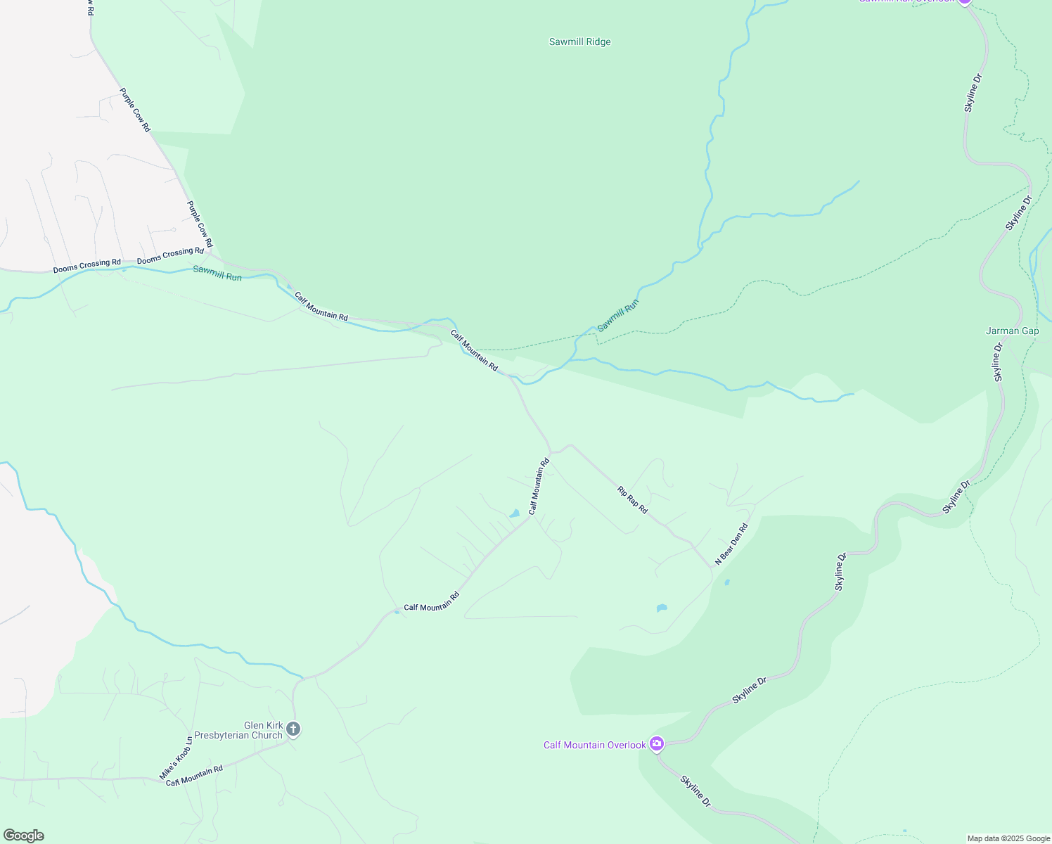 map of restaurants, bars, coffee shops, grocery stores, and more near 1376 Calf Mountain Road in Waynesboro