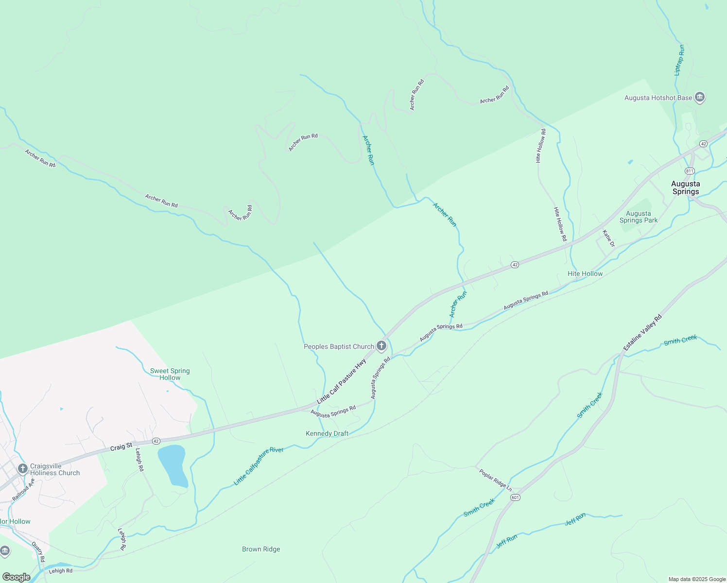 map of restaurants, bars, coffee shops, grocery stores, and more near in Craigsville