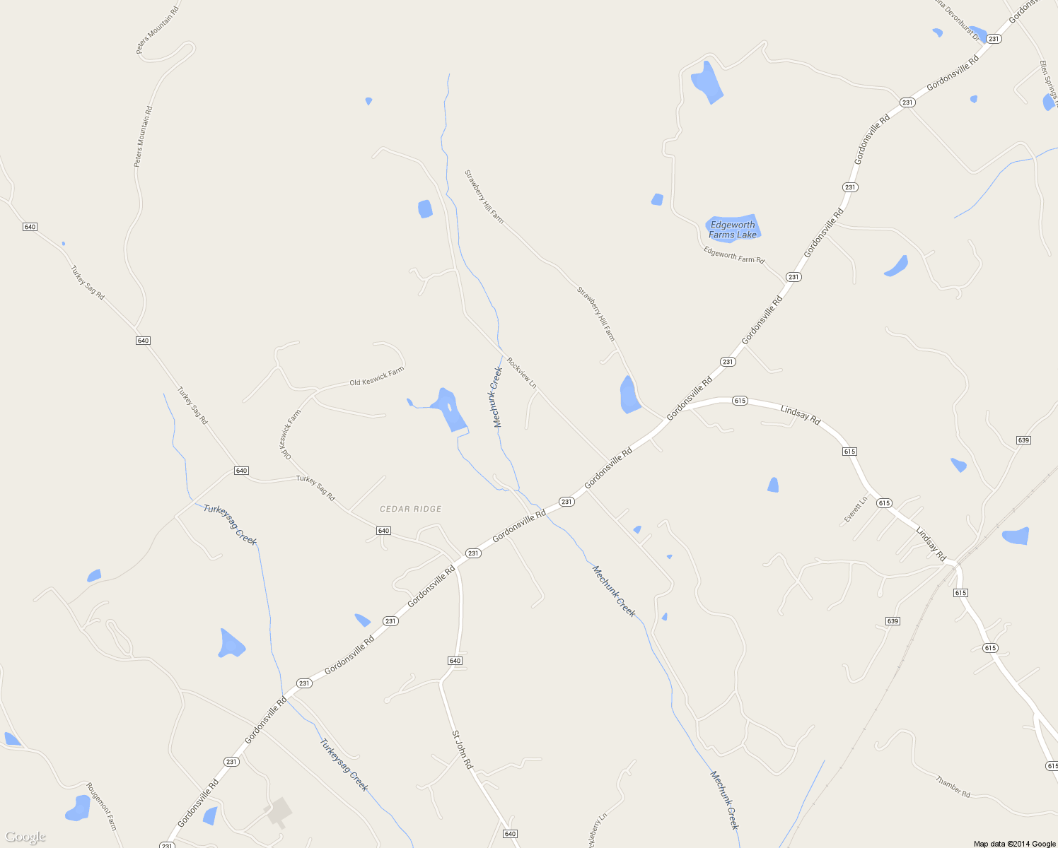 map of restaurants, bars, coffee shops, grocery stores, and more near 6575 Rockview Lane in Gordonsville