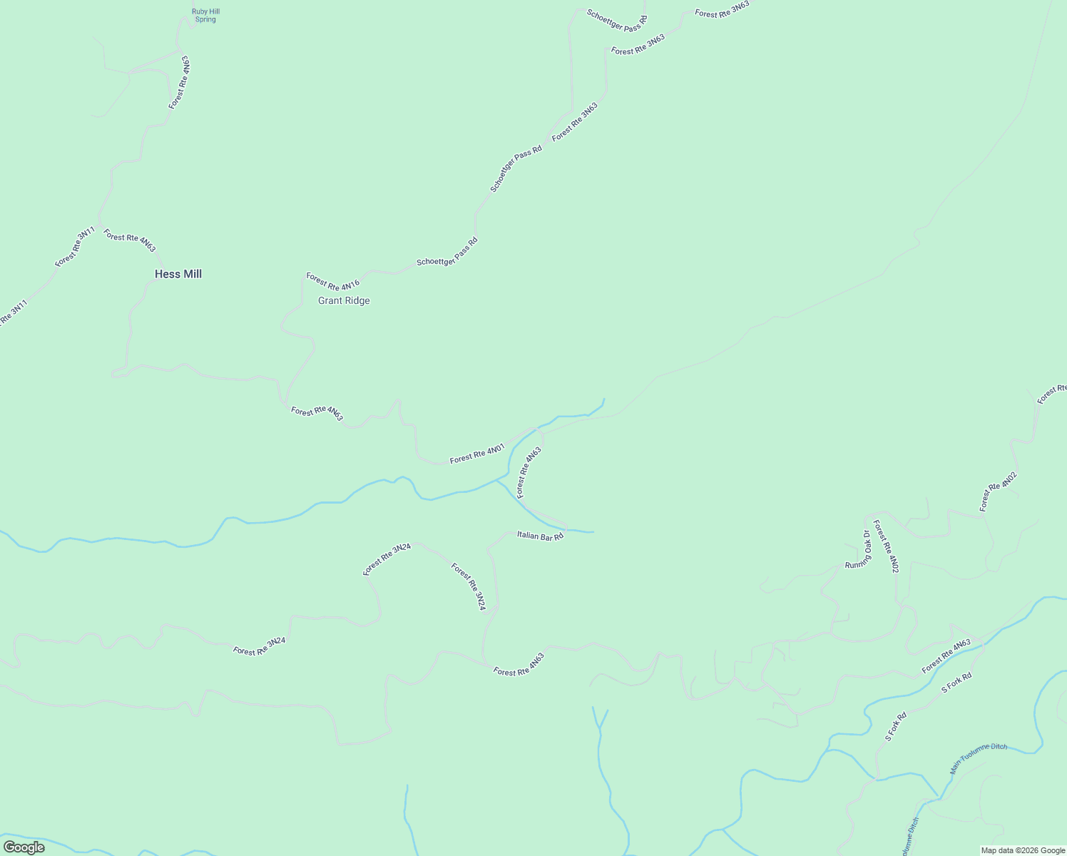 map of restaurants, bars, coffee shops, grocery stores, and more near Forest Route 4N63 in Twain Harte