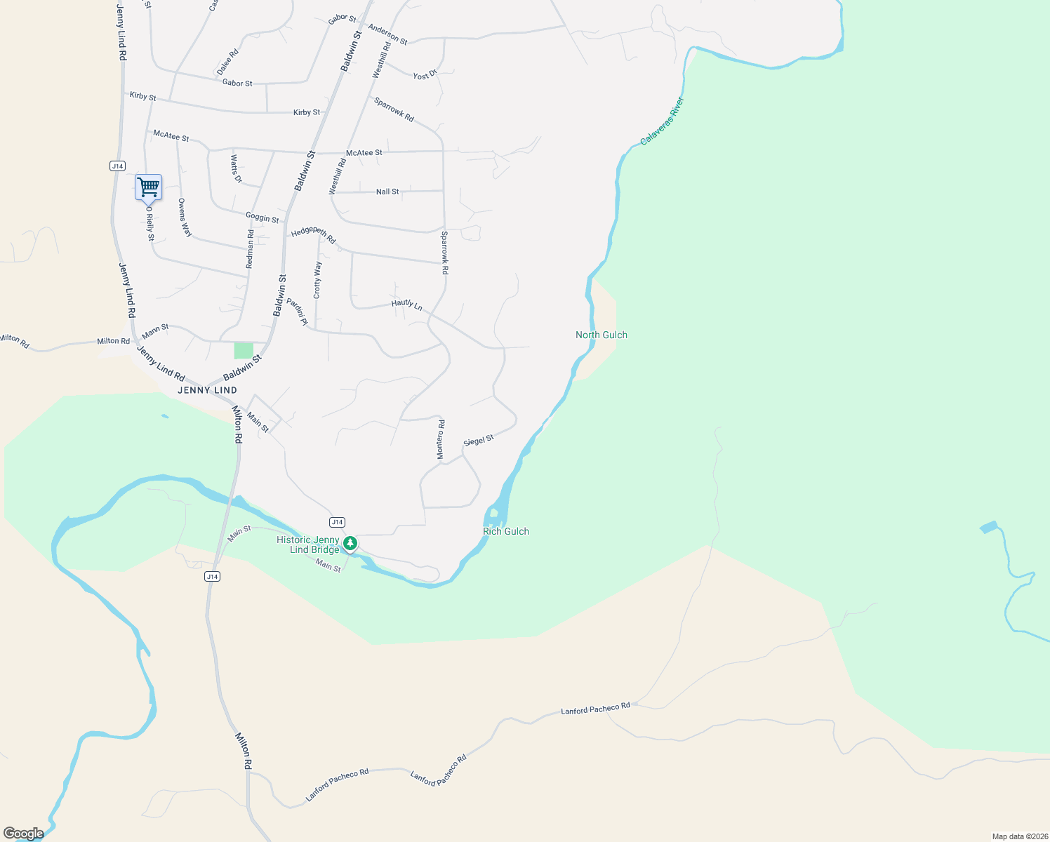 map of restaurants, bars, coffee shops, grocery stores, and more near 8563 Siegel Street in Valley Springs