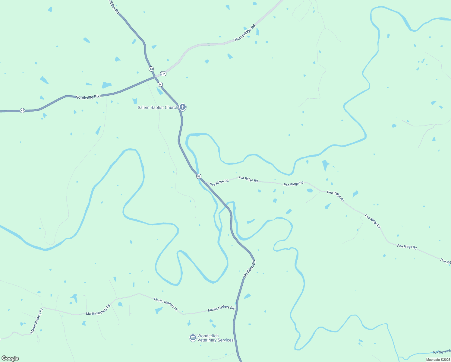 map of restaurants, bars, coffee shops, grocery stores, and more near 200 Pea Ridge Road in Waddy