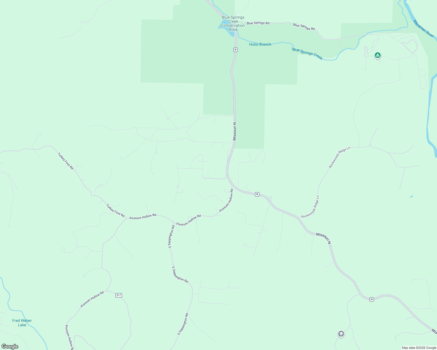 map of restaurants, bars, coffee shops, grocery stores, and more near 134 Shamrock Lane in Bourbon