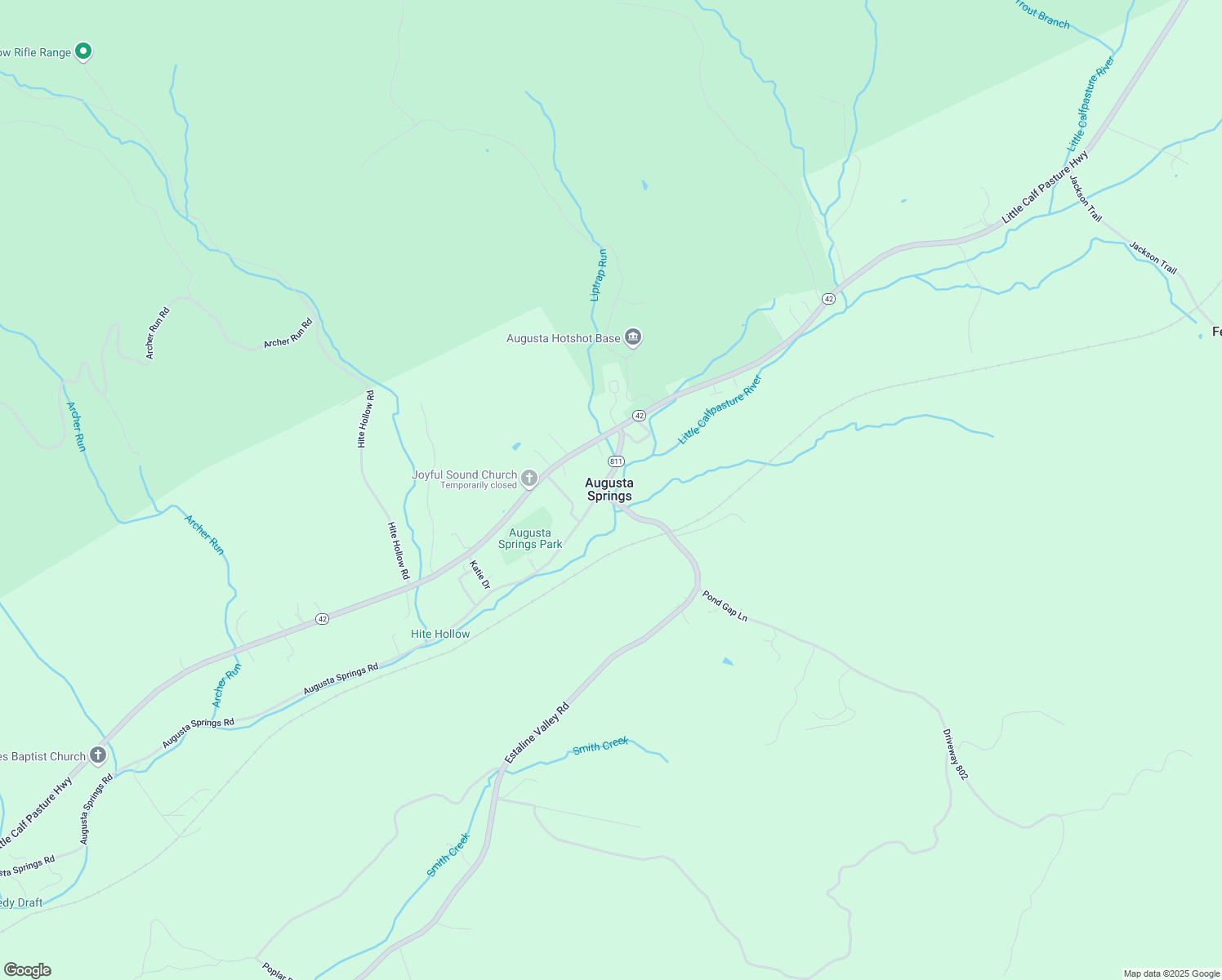 map of restaurants, bars, coffee shops, grocery stores, and more near 6 Estaline Valley Road in Craigsville