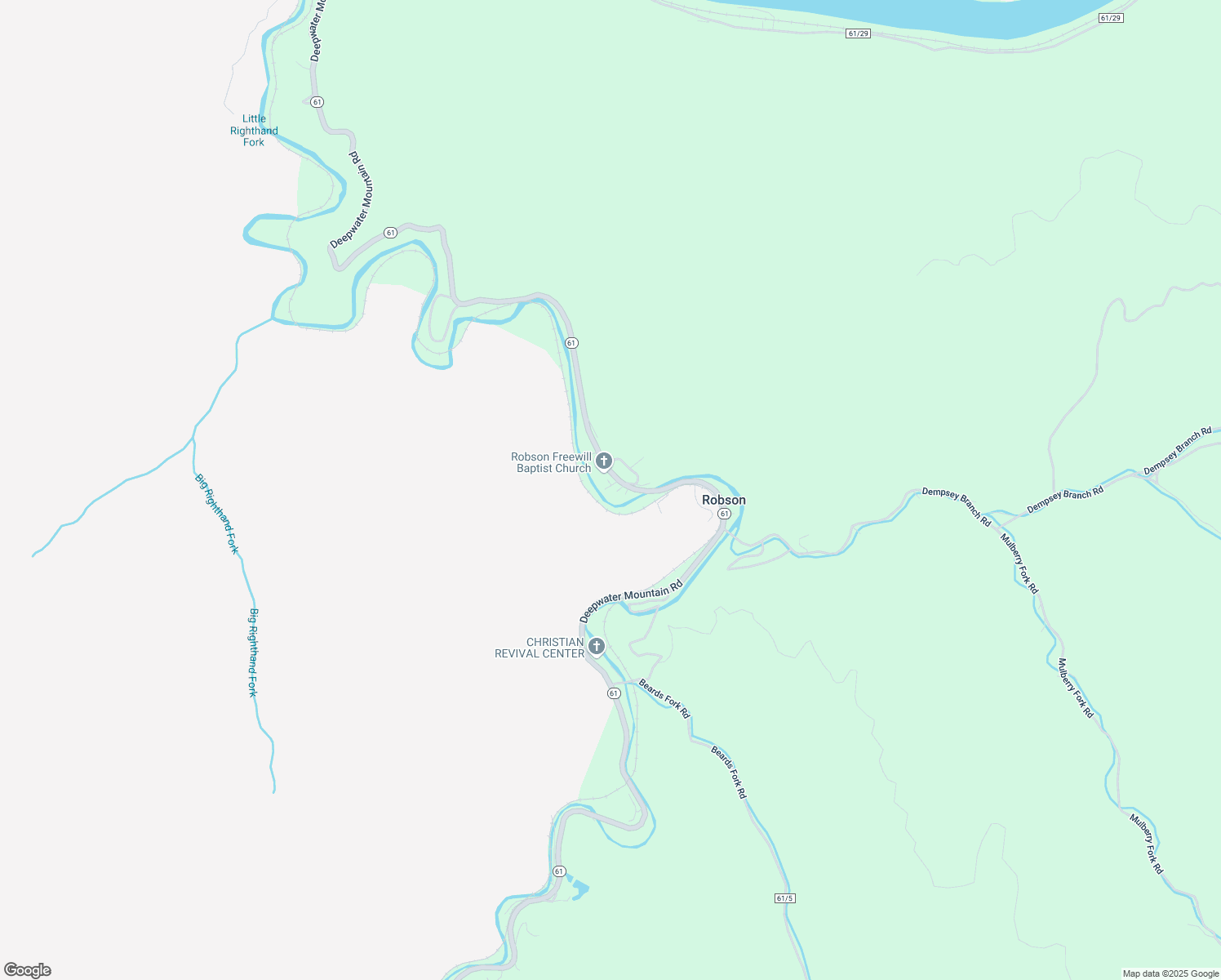 map of restaurants, bars, coffee shops, grocery stores, and more near 13517 Deepwater Mountain Road in Robson