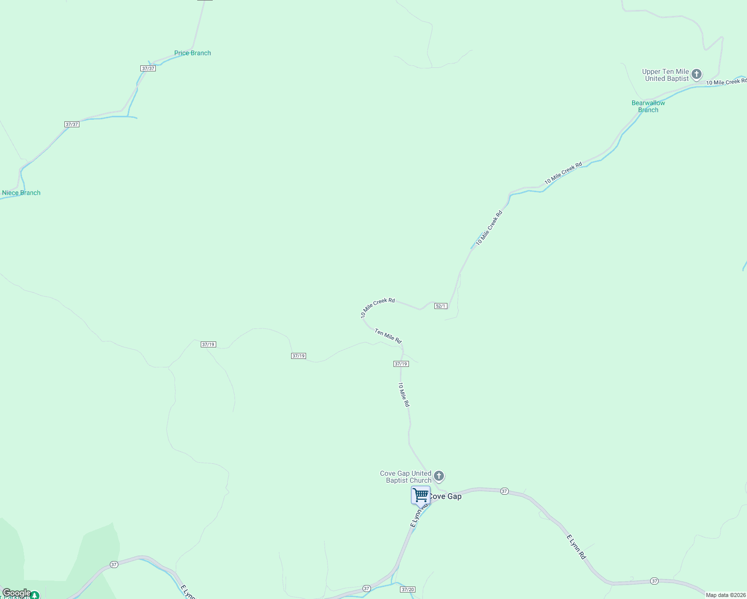 map of restaurants, bars, coffee shops, grocery stores, and more near 1689 10 Mile Creek Road in Branchland