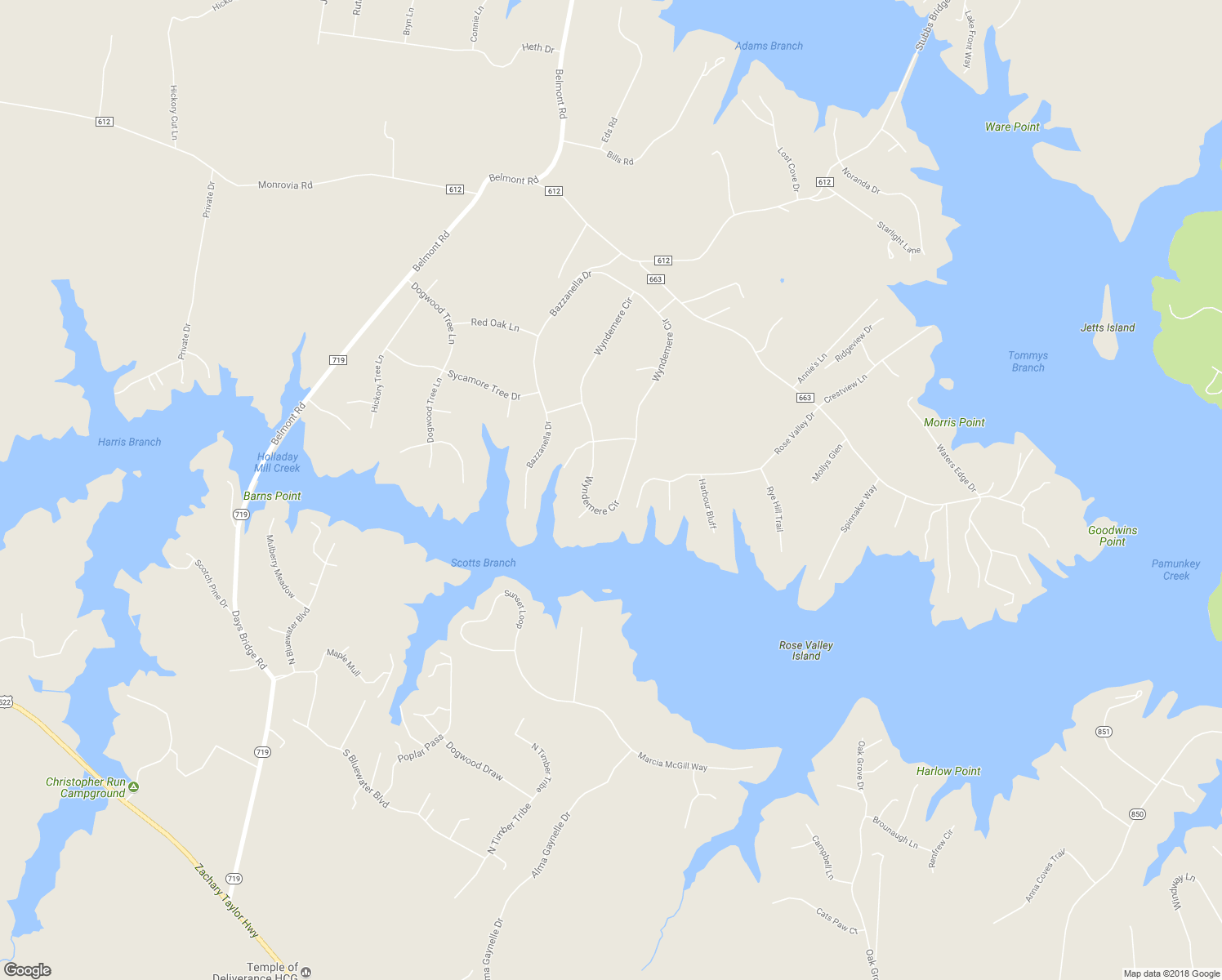 map of restaurants, bars, coffee shops, grocery stores, and more near 5412 Wyndemere Circle in Mineral