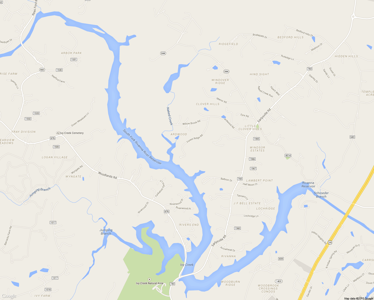 map of restaurants, bars, coffee shops, grocery stores, and more near 325 Forest Ridge Road in Earlysville