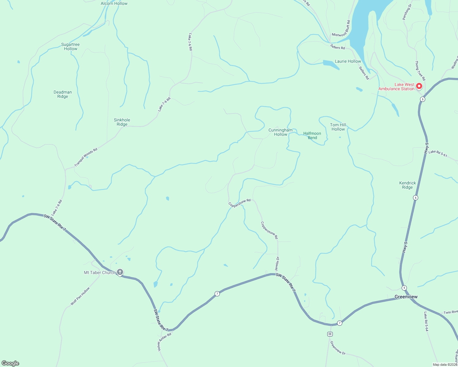 map of restaurants, bars, coffee shops, grocery stores, and more near 400 Copperstone Road in Camdenton