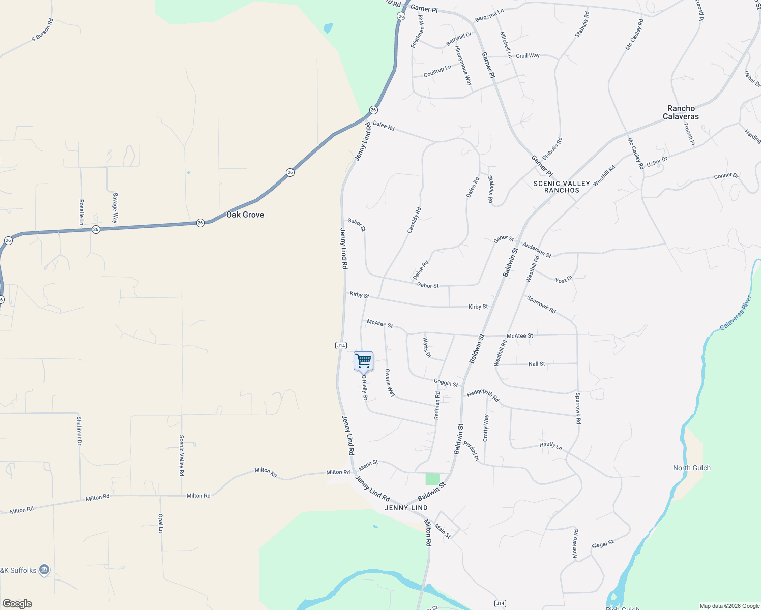 map of restaurants, bars, coffee shops, grocery stores, and more near 8049 Kirby Street in Valley Springs