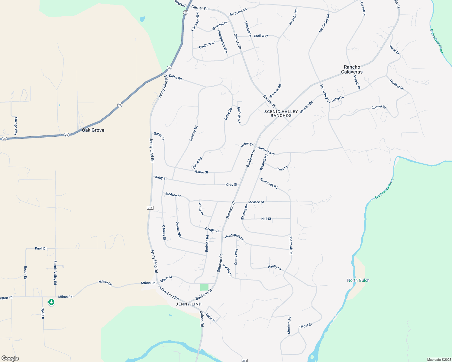 map of restaurants, bars, coffee shops, grocery stores, and more near 7688 Kirby Street in Valley Springs