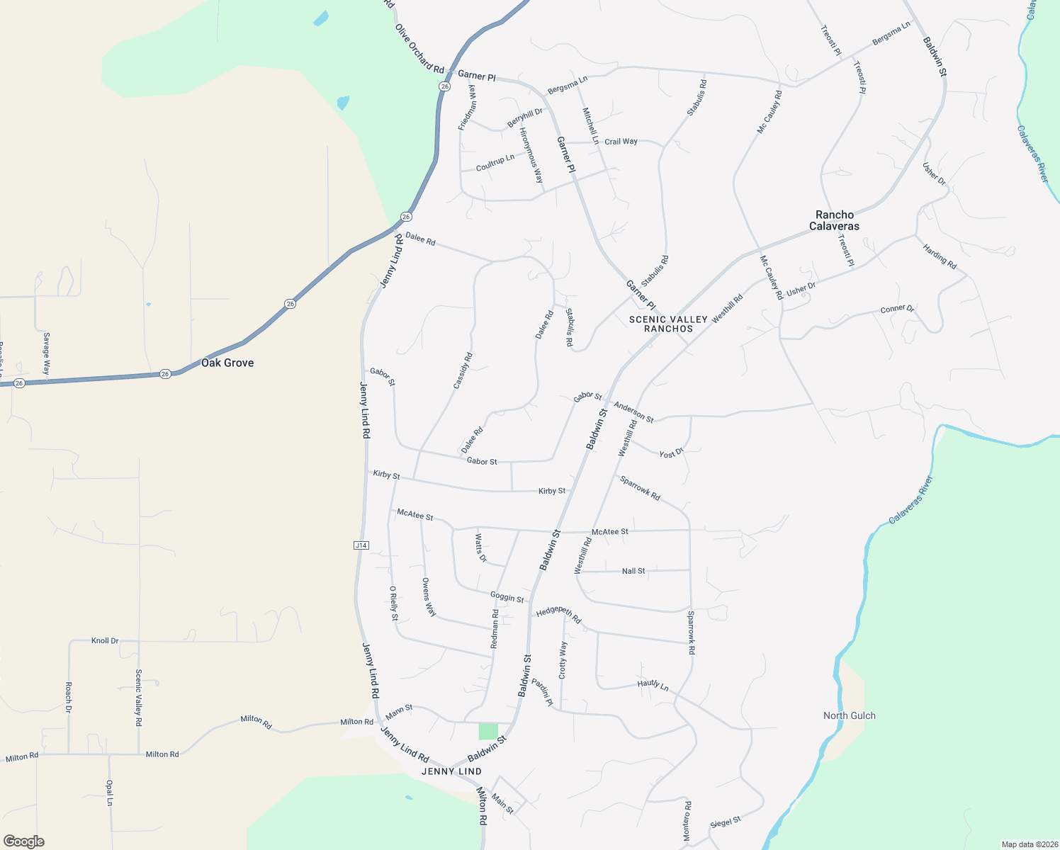 map of restaurants, bars, coffee shops, grocery stores, and more near 7303 Da Lee Road in Valley Springs