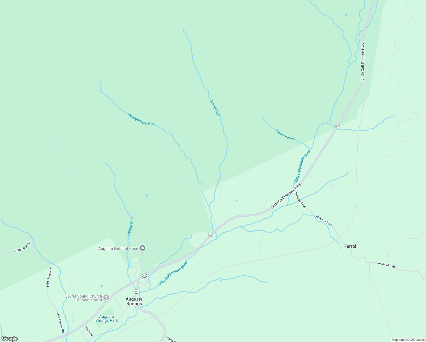 map of restaurants, bars, coffee shops, grocery stores, and more near 32 Ellinger Lane in Swoope