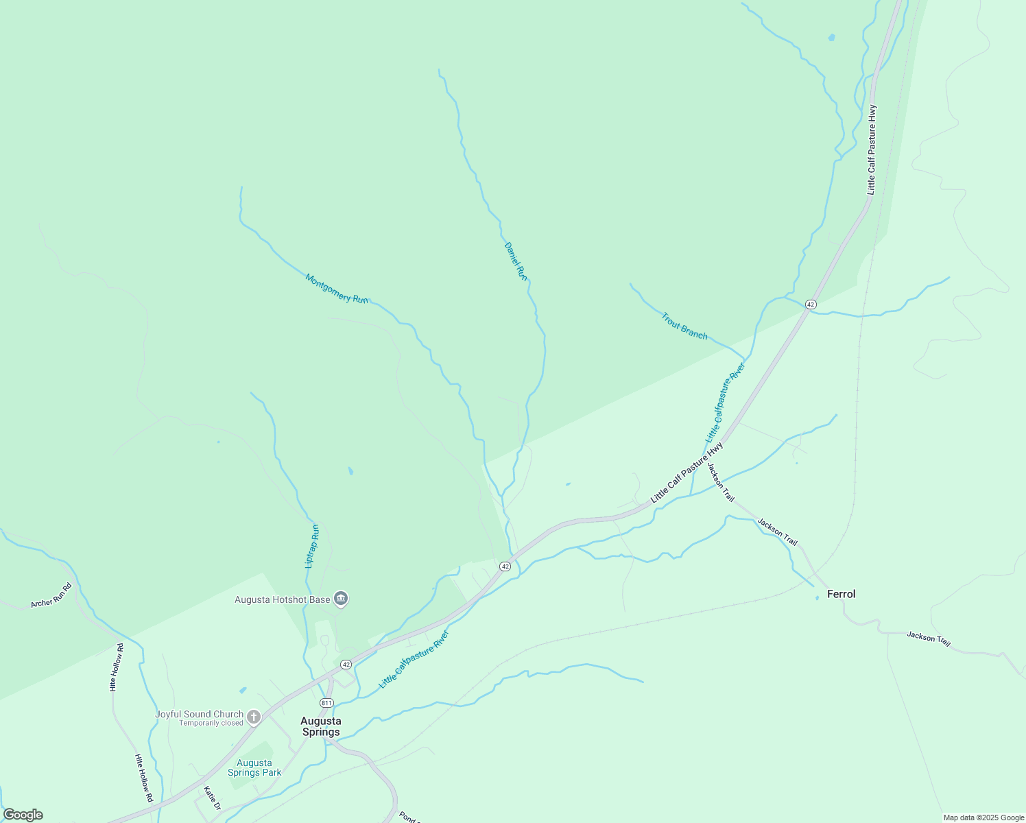 map of restaurants, bars, coffee shops, grocery stores, and more near 32 Ellinger Lane in Swoope