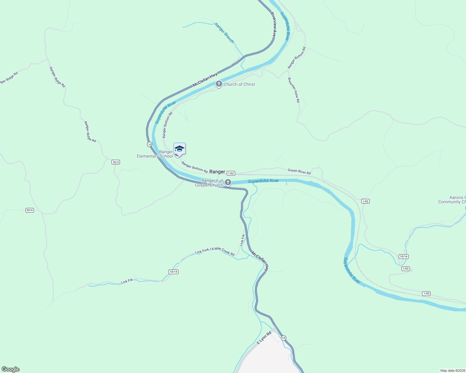 map of restaurants, bars, coffee shops, grocery stores, and more near 2920 McClellan Highway in Ranger