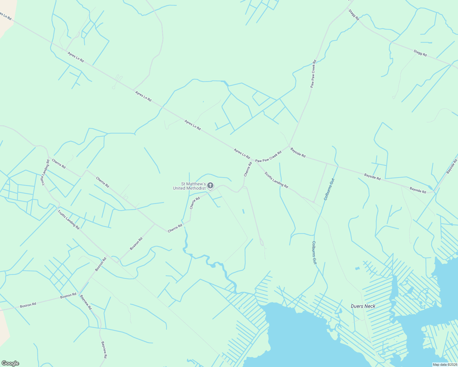 map of restaurants, bars, coffee shops, grocery stores, and more near 7241 Cherrix Road in Girdletree