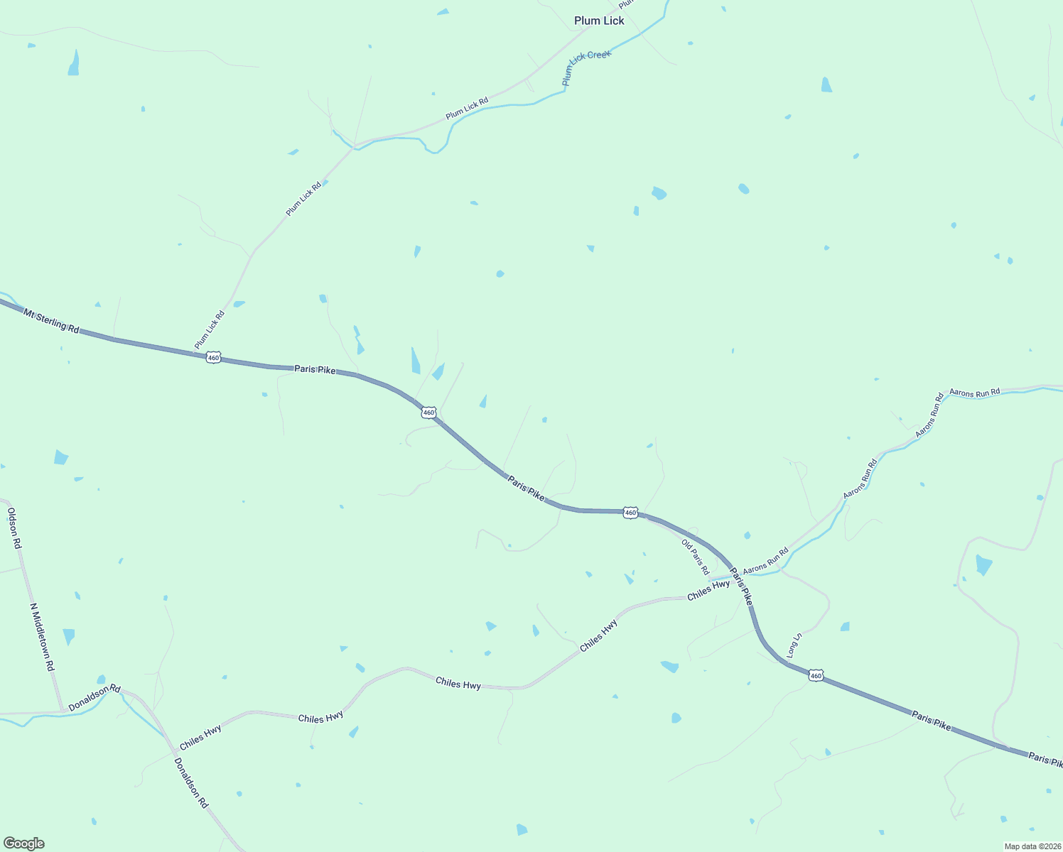 map of restaurants, bars, coffee shops, grocery stores, and more near 5665 Paris Road in Mount Sterling