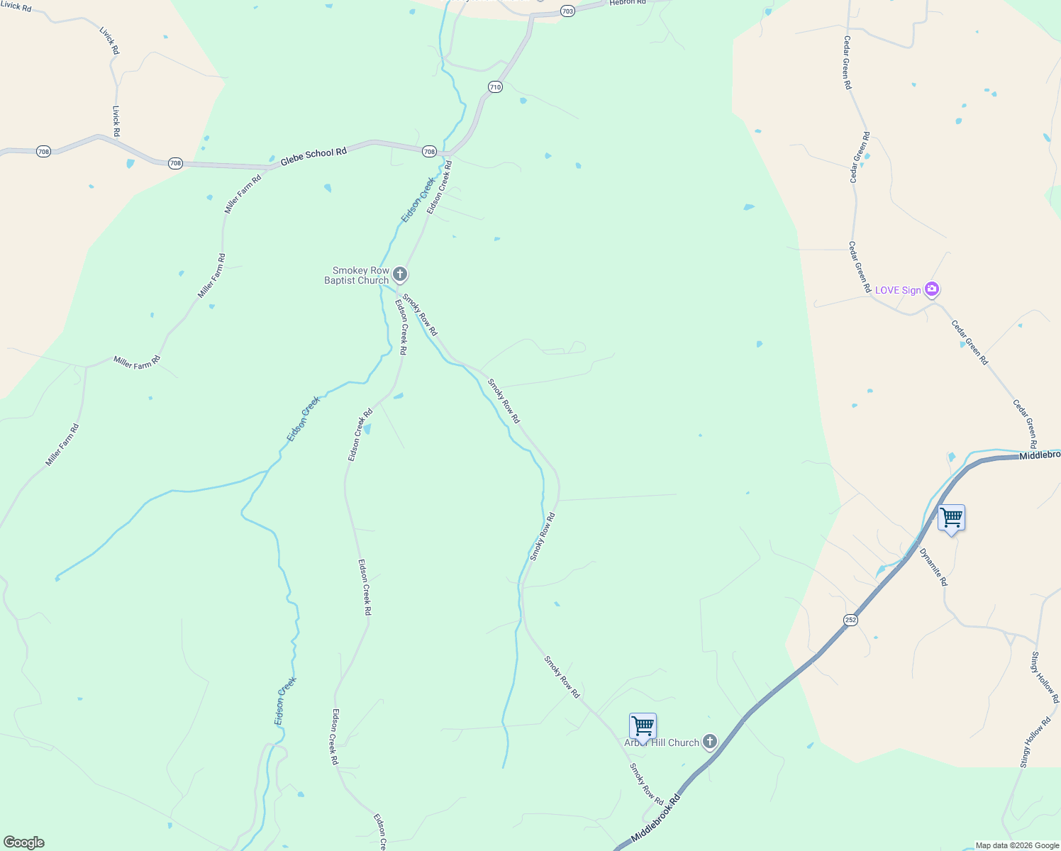 map of restaurants, bars, coffee shops, grocery stores, and more near 611 Smoky Row Road in Staunton