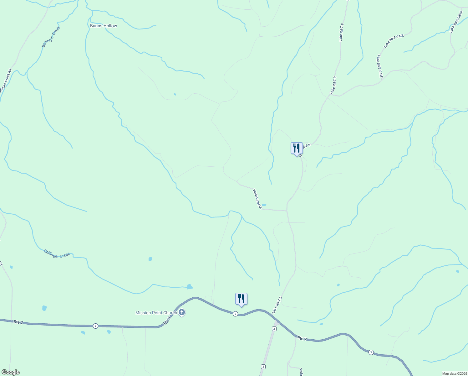 map of restaurants, bars, coffee shops, grocery stores, and more near 488 Warbonnet Road in Roach