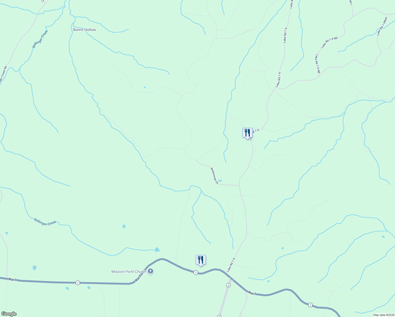 map of restaurants, bars, coffee shops, grocery stores, and more near 488 Warbonnet Road in Roach