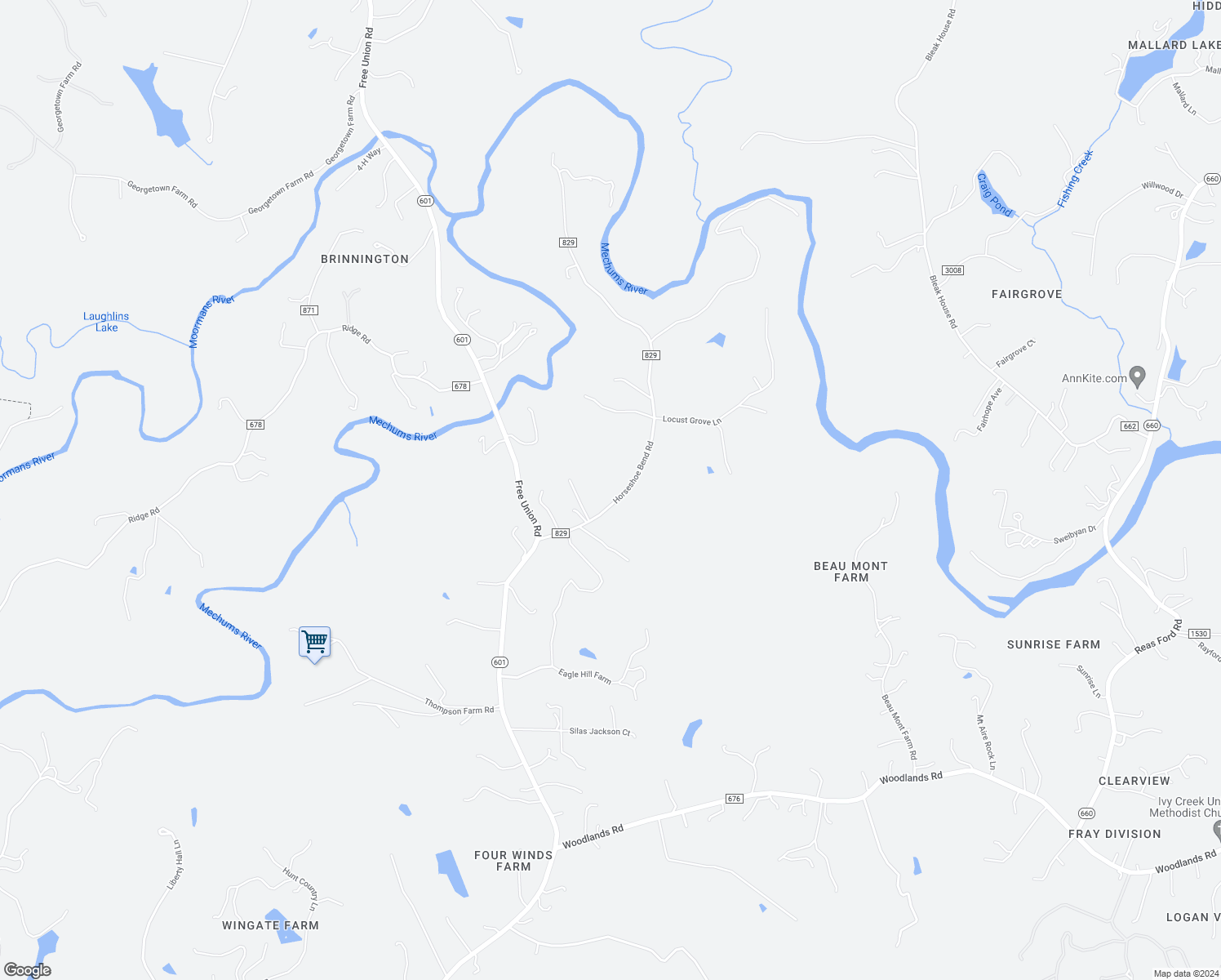 map of restaurants, bars, coffee shops, grocery stores, and more near 3318 Horseshoe Bend Road in Charlottesville