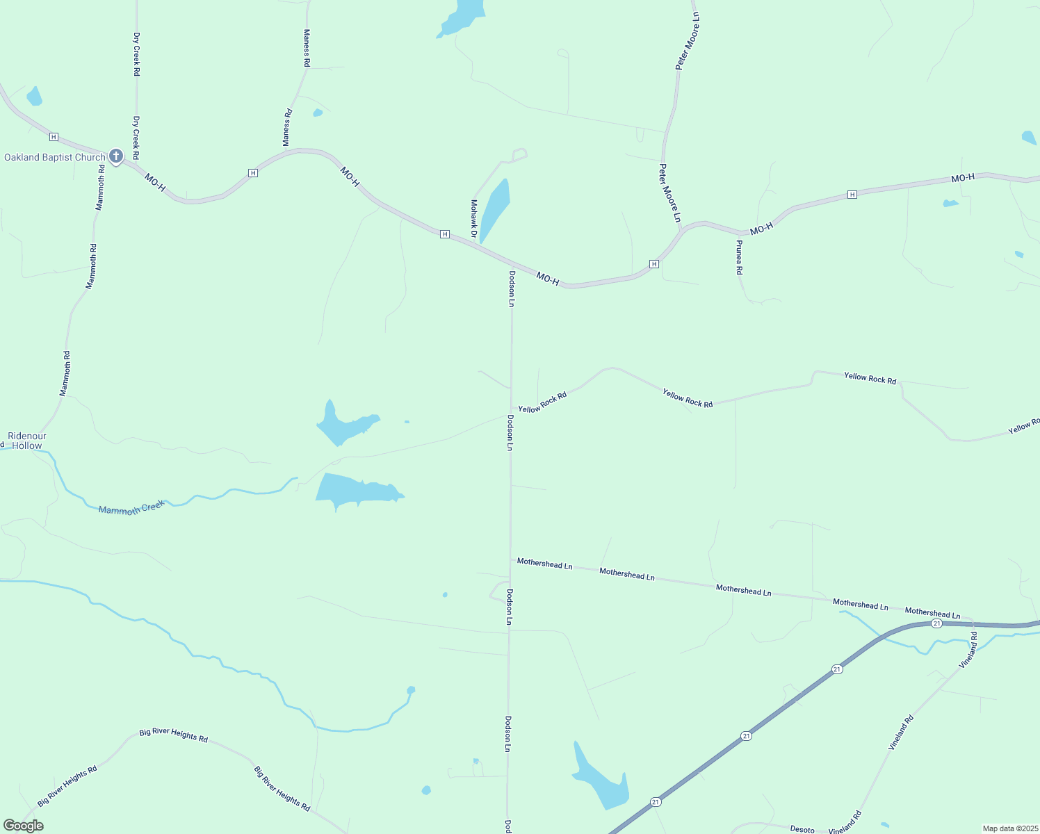 map of restaurants, bars, coffee shops, grocery stores, and more near 2277 Yellow Rock Road in De Soto