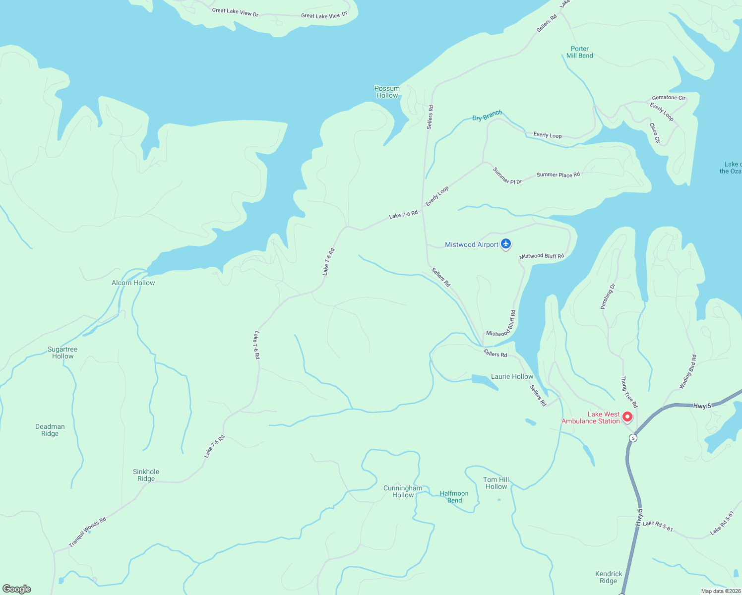 map of restaurants, bars, coffee shops, grocery stores, and more near Restoration Hill Road in Camdenton