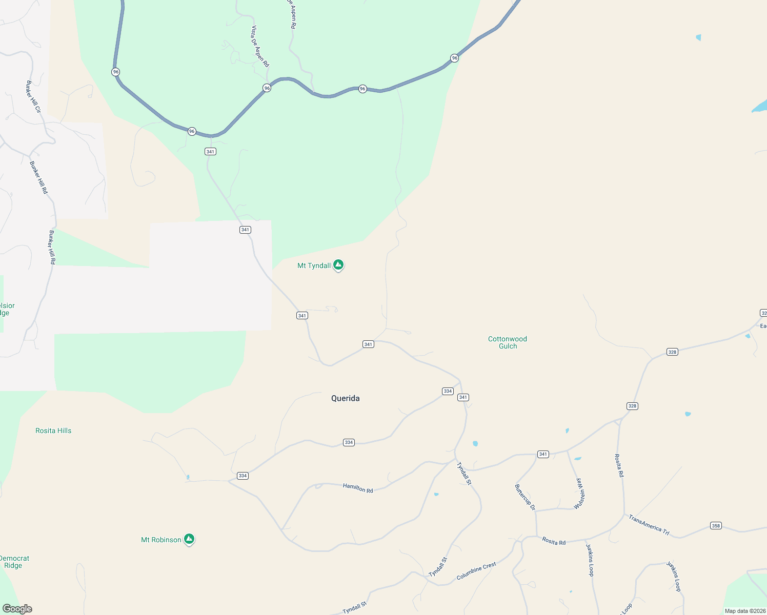 map of restaurants, bars, coffee shops, grocery stores, and more near 1579 County Road 341 in Westcliffe