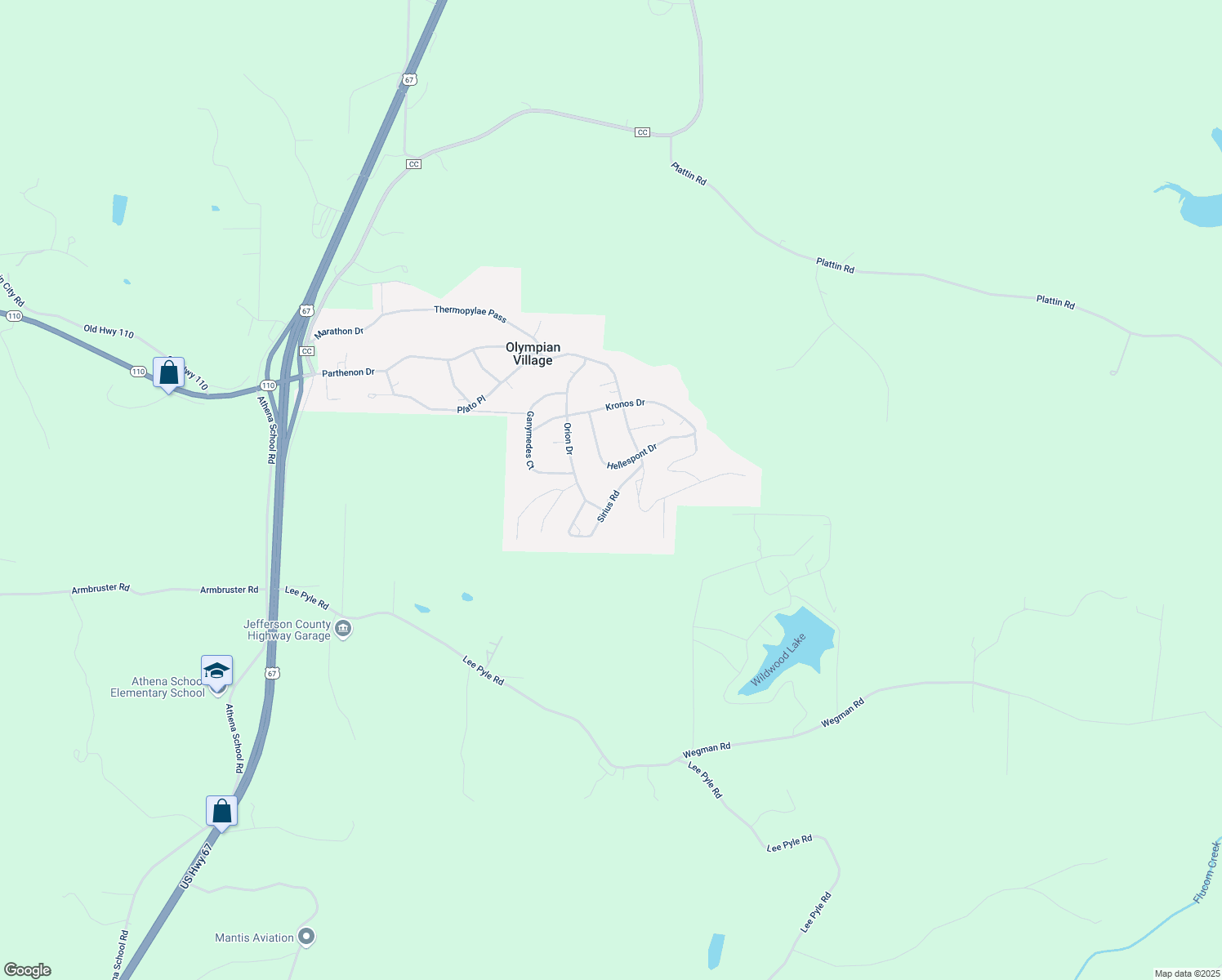 map of restaurants, bars, coffee shops, grocery stores, and more near 323 Sirius Road in De Soto