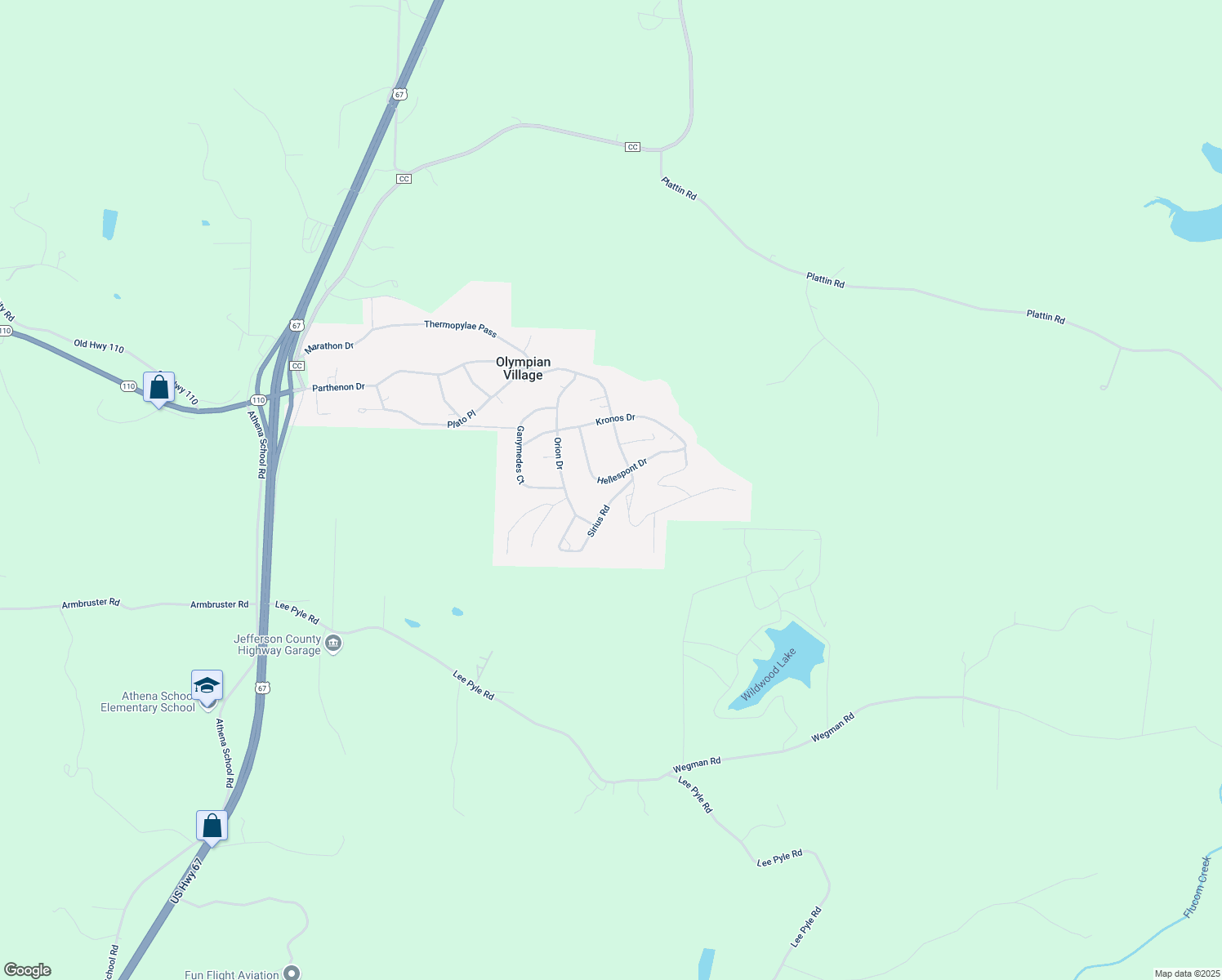 map of restaurants, bars, coffee shops, grocery stores, and more near 323 Sirius Road in De Soto