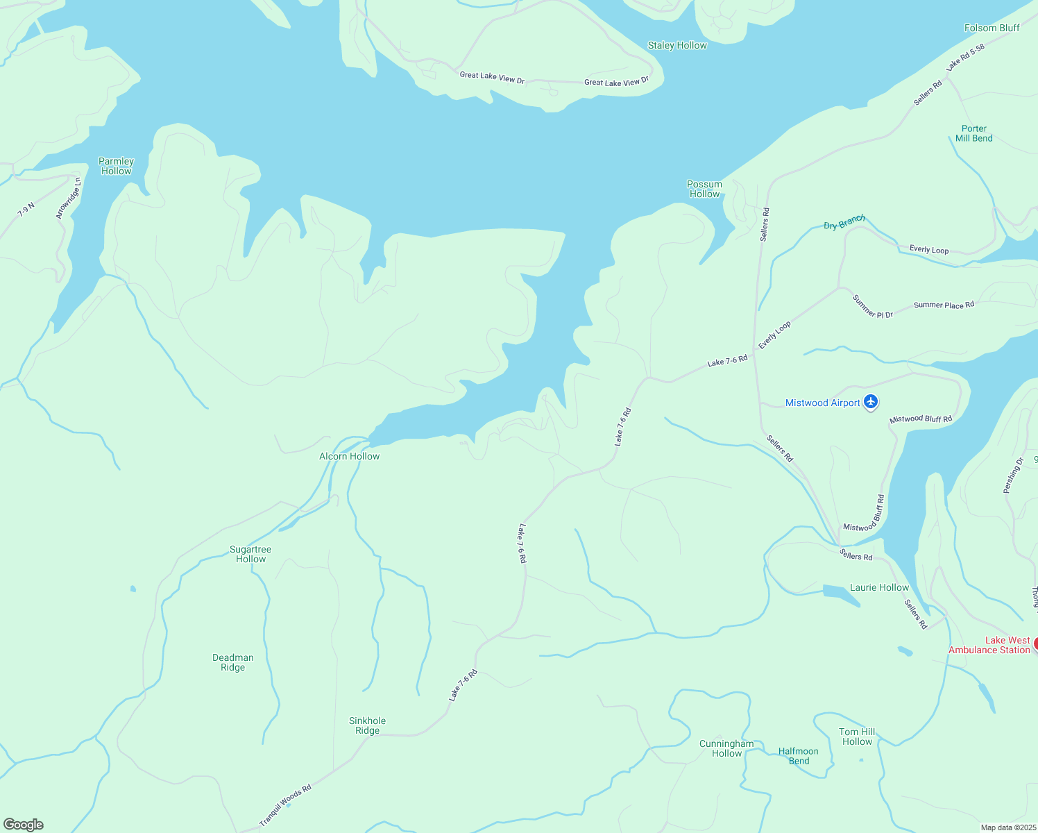map of restaurants, bars, coffee shops, grocery stores, and more near Porter Loop in Camdenton