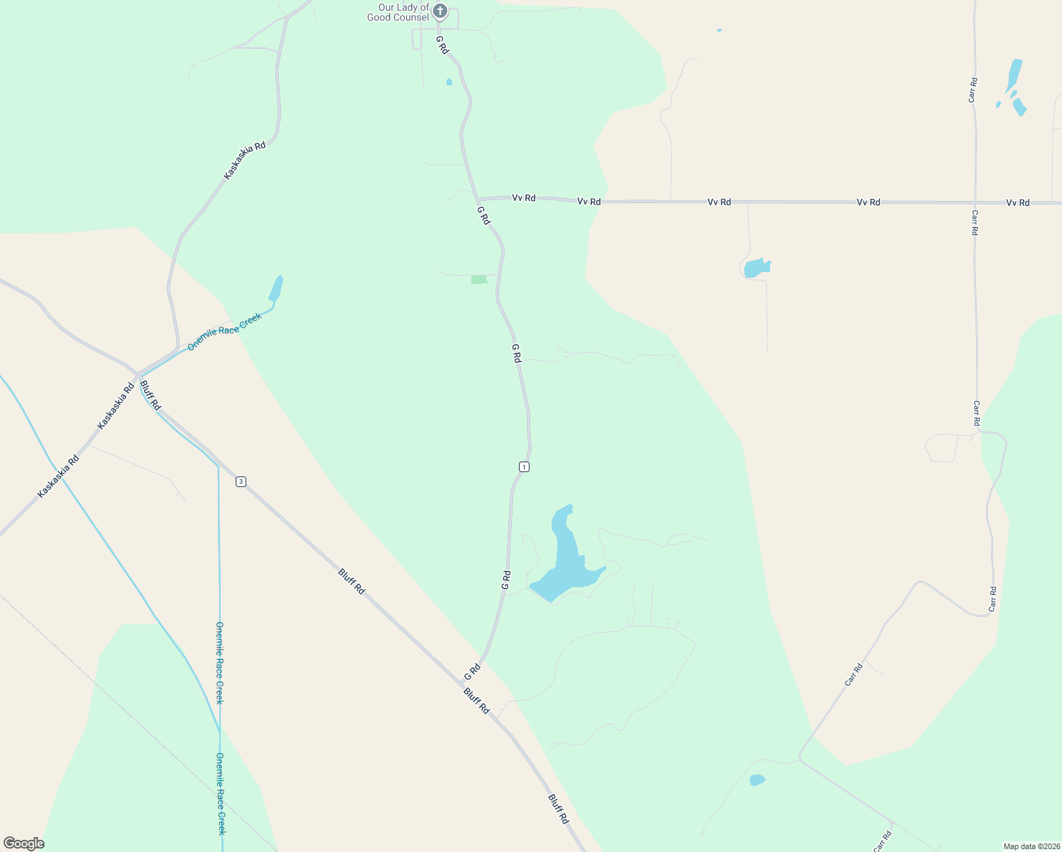 map of restaurants, bars, coffee shops, grocery stores, and more near 1488 G Road in Prairie du Rocher