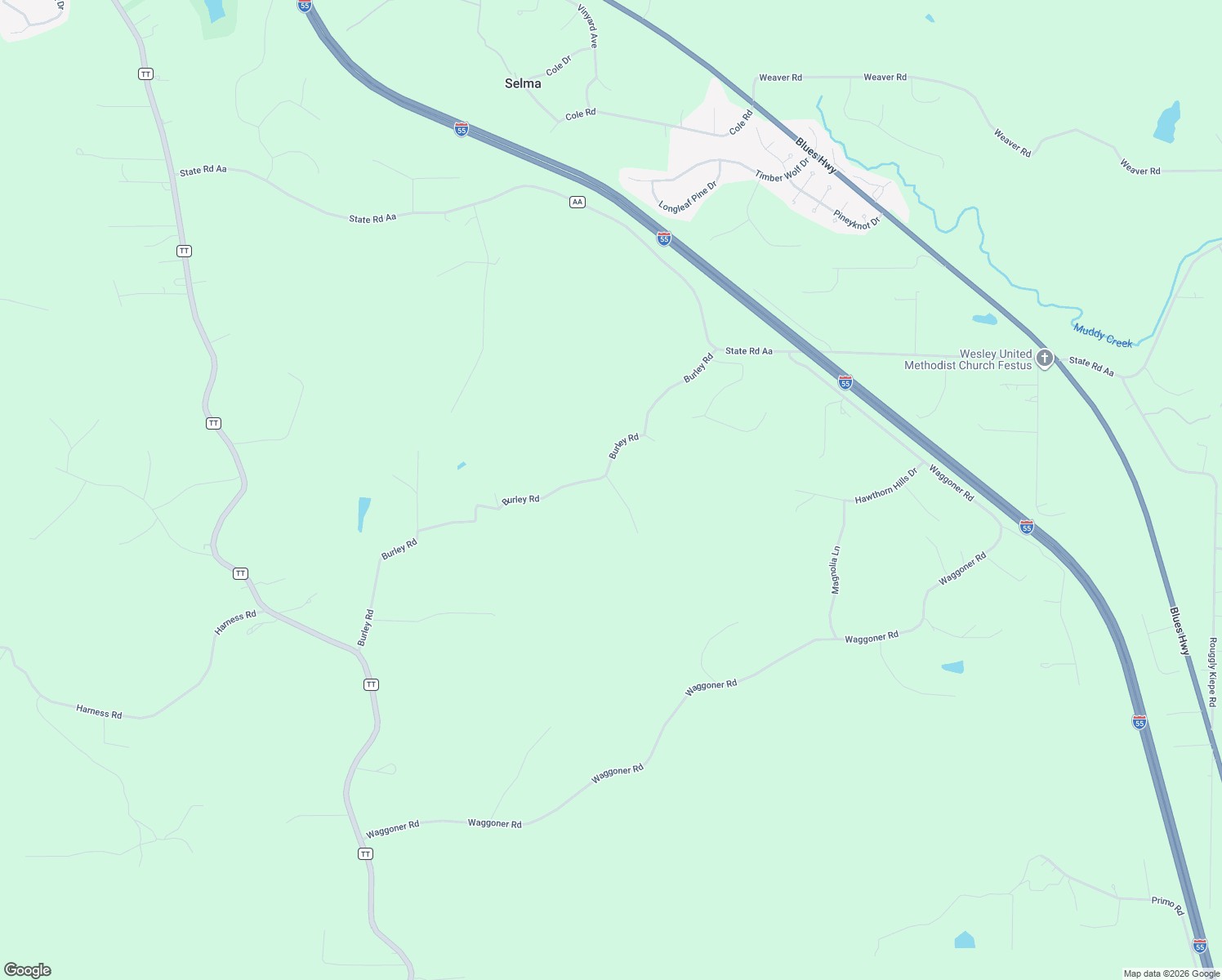 map of restaurants, bars, coffee shops, grocery stores, and more near 1800 Burley Road in Festus